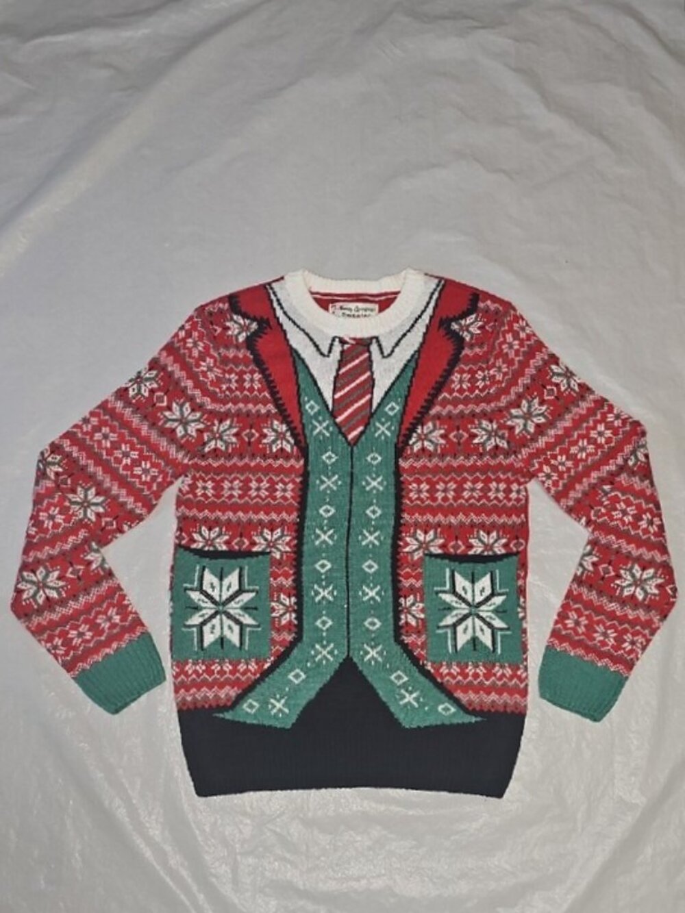 Novelty Ugly Christmas Sweater Men's Small Long Sleeve Crewneck New